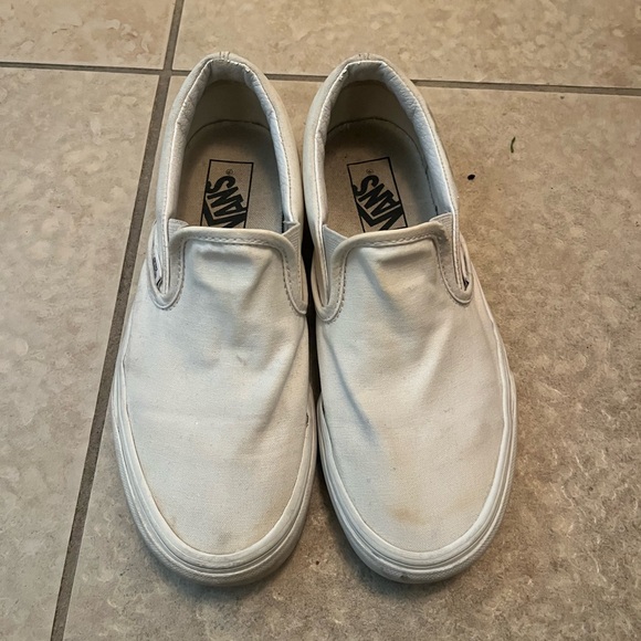White Slip-on Vans - Picture 1 of 4